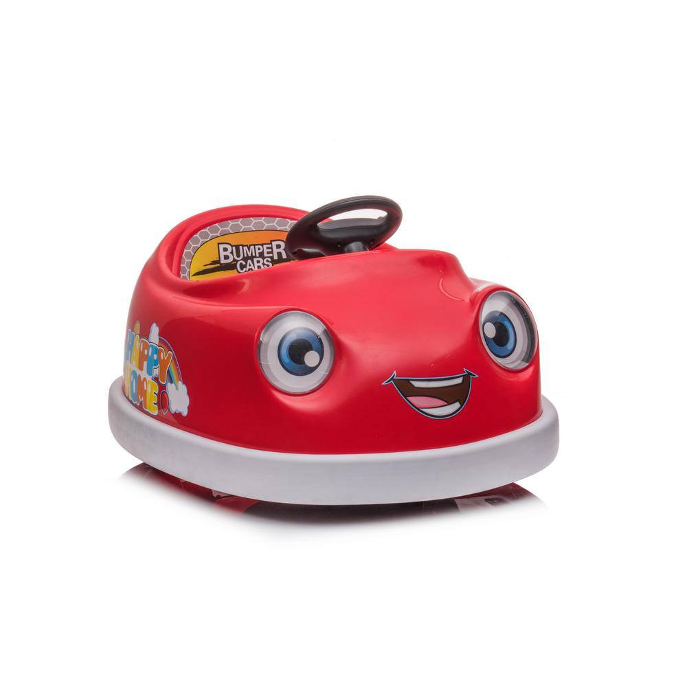 12-Volt Dual Bumper Car for Kids 1-6-Years Old Electric Car W/Pushrod Dinner Pla