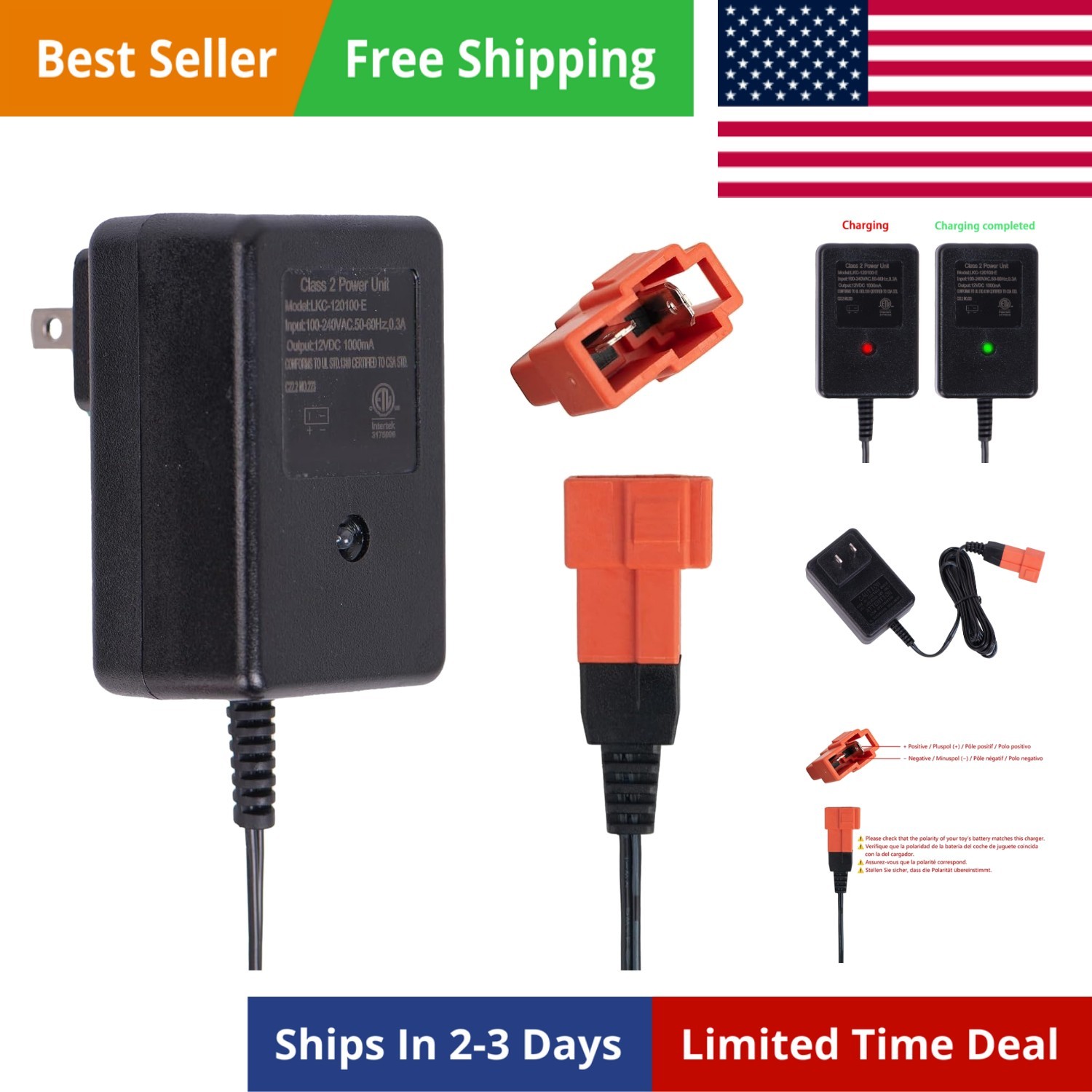Universal 12V Charger for Kids Ride On Toys and Cars – Compatible with BMX X6…