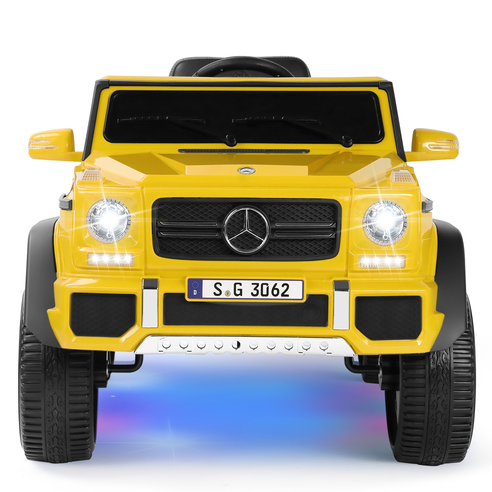 New 12V Battery Kids Yellow Ride On Mercedes-Benz Car w/3 Speed,LED,Music,Remote