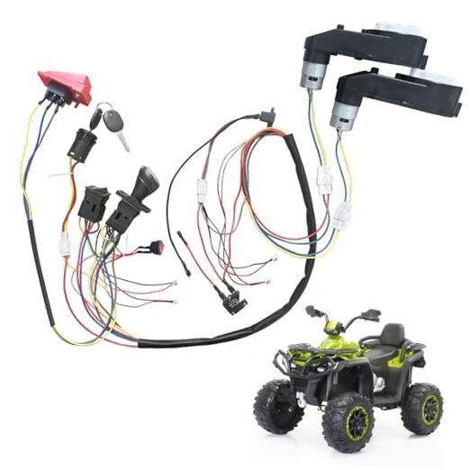Motor Gearbox Wires Harness Conversion Kit Set for Power Wheels Trax 12V
