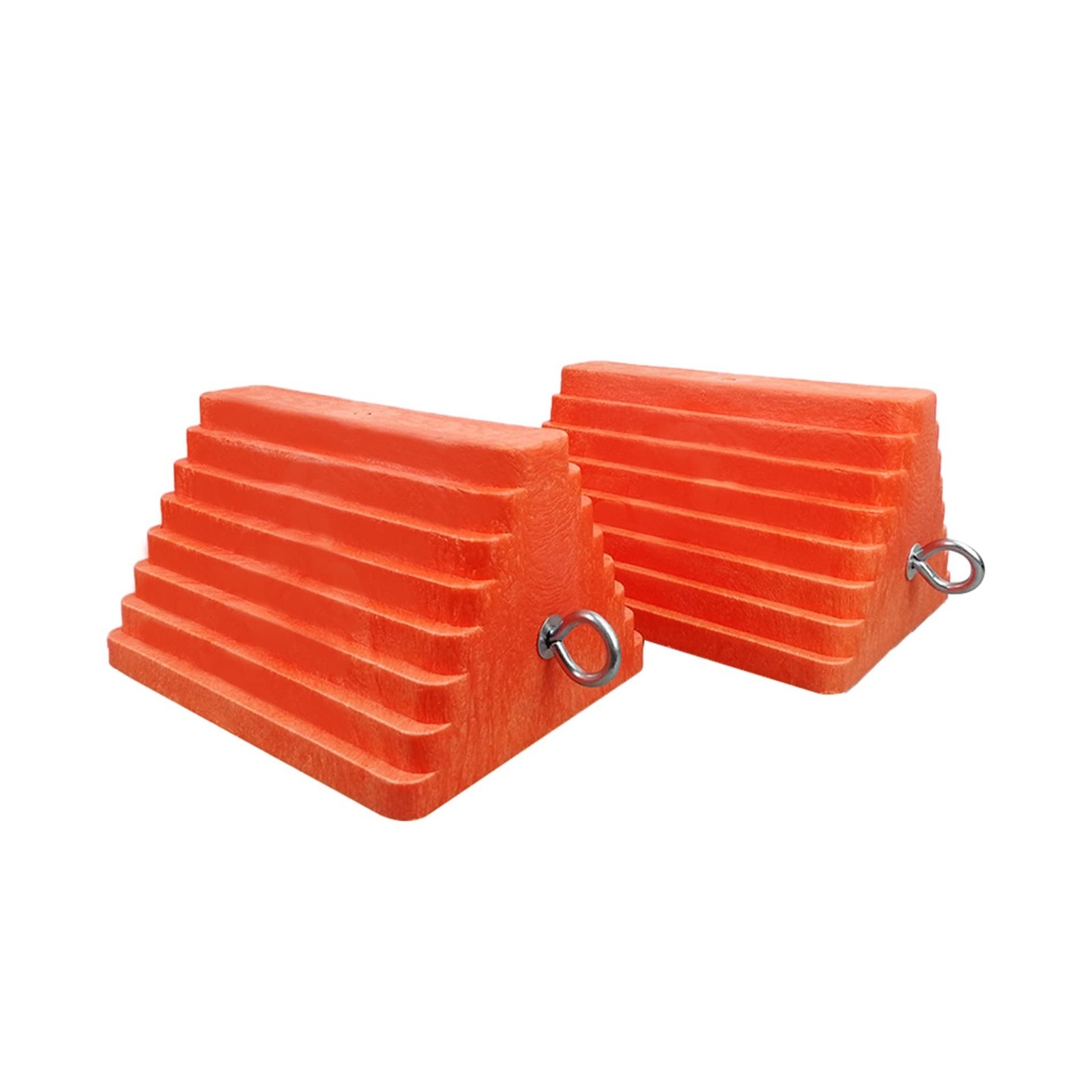 ROBLOCK 2 Pack Wheel Chocks Heavy Duty Orange with Eyebolt for Travel Trailer…