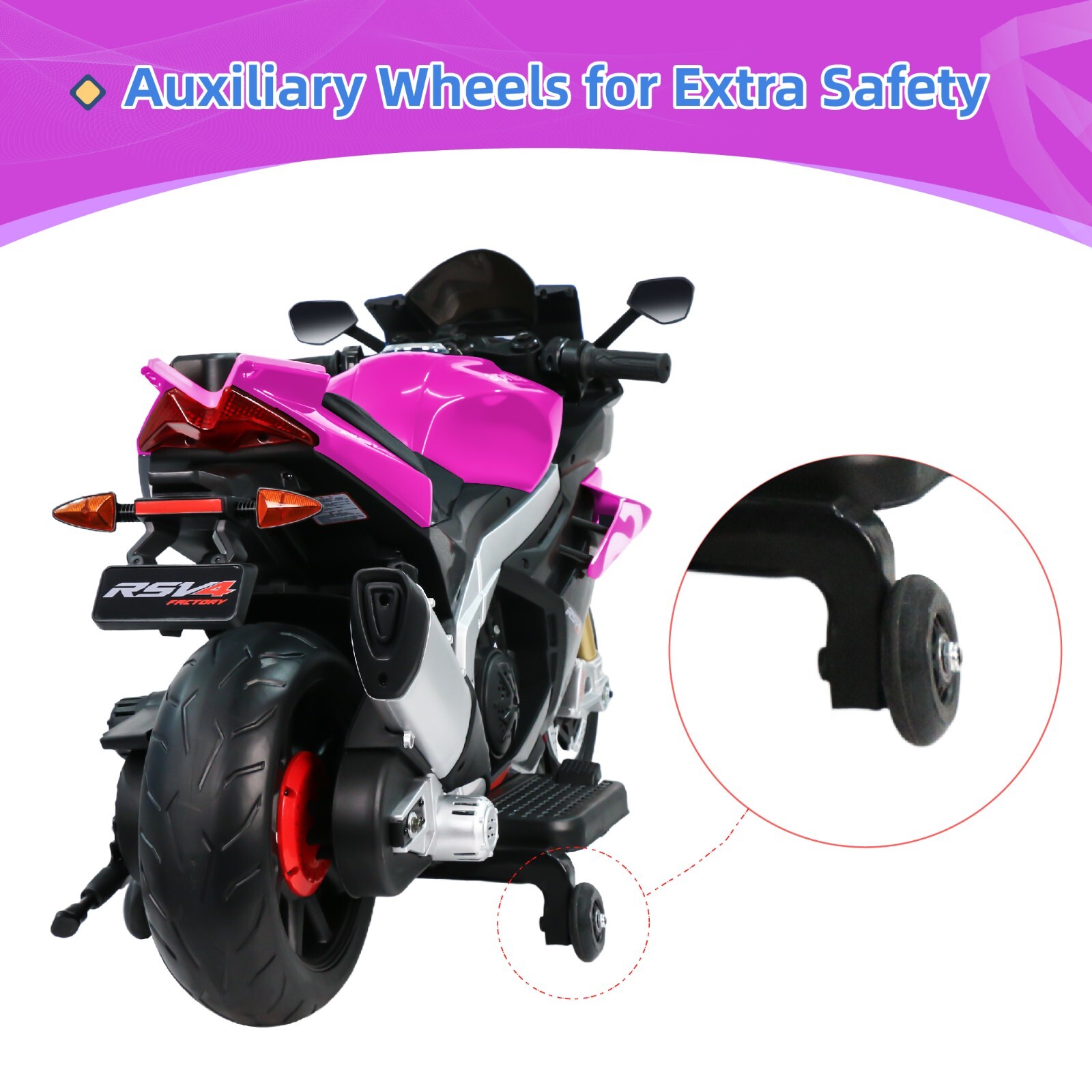 Aprilia 24V Kids Electric Motorcycle 6mph Dirt Bike Ride on Toy Bluetooth Music