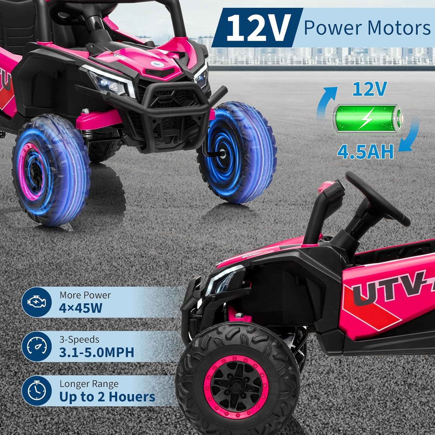 12V Kids Ride On Car UTV Truck Remote Control 4WD/2WD Electric Vehicle w/ Music
