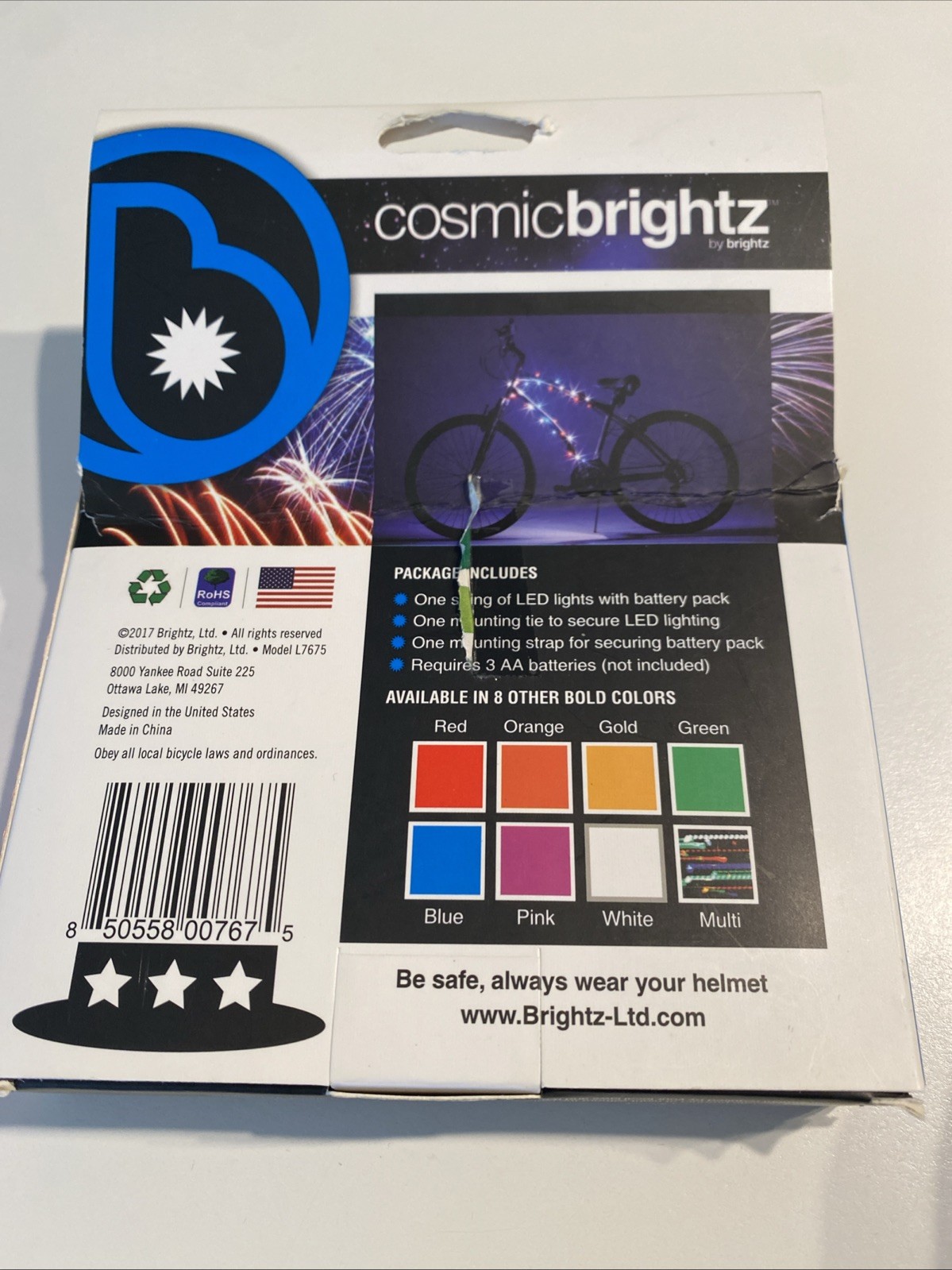 CosmicBrightz red white blue patriot Battery Power LED Lights Bikes & Ride Ons