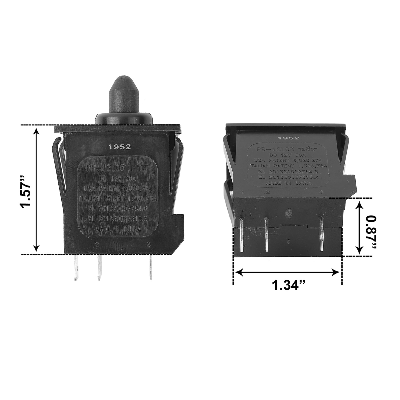 Plunger Type Accelerator Foot Switch Parts for Power Wheels Ford Black