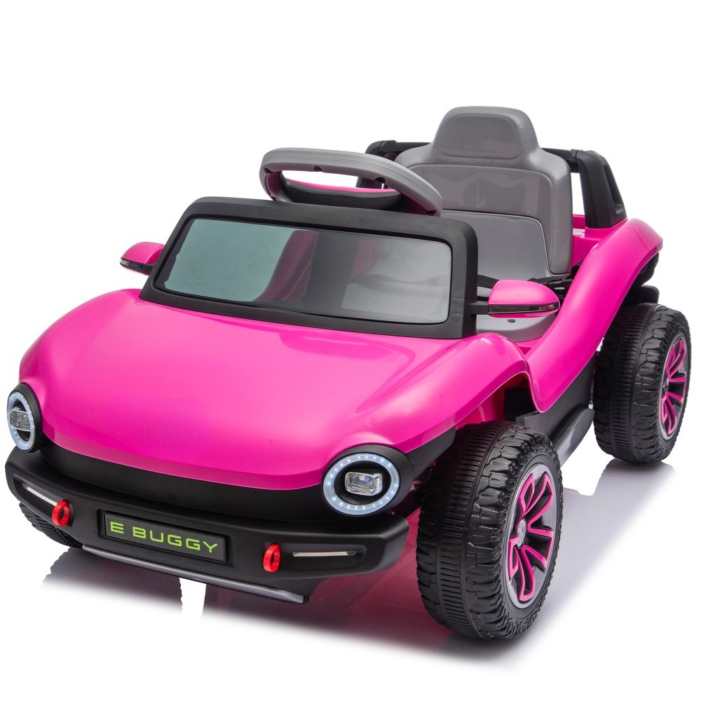 12V Kids Ride On Electric Car W/2.4G PC,Cute&Curvy Body,2WD,4-Wheel Suspension