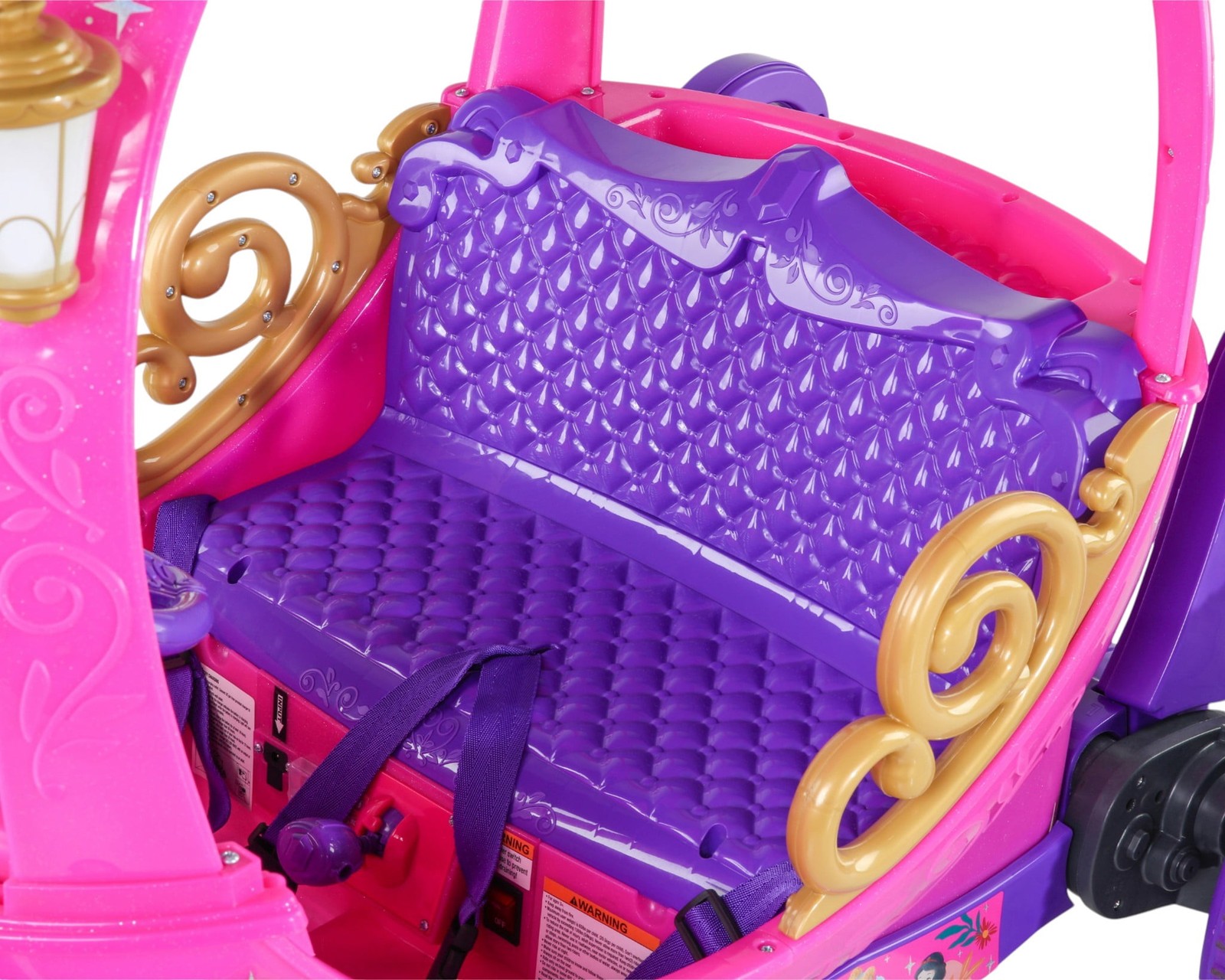 Disney Princess 24V Carriage Ride-On for Kids by Dynacraft, Pink & Purple