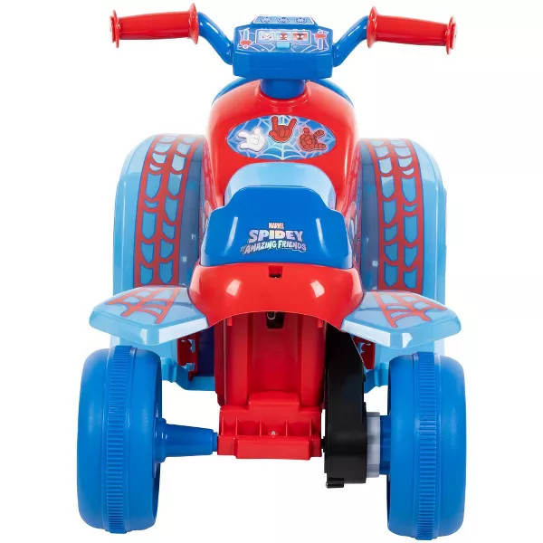 HUFFY SPIDEY HIS AMAZING FRIENDS BATTERY RIDE-ON QUAD 6V AGE 1.5+ – BLUE/RED
