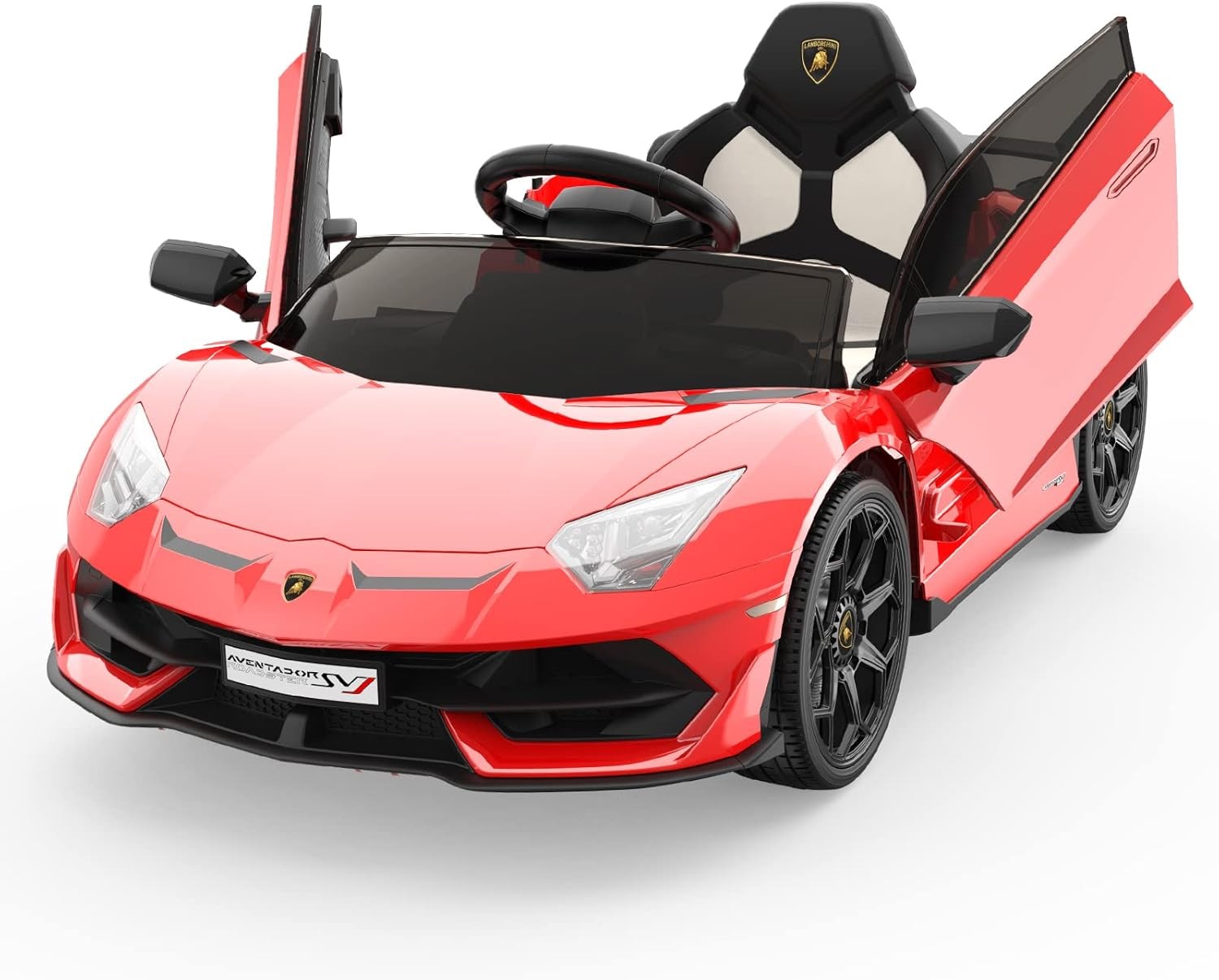 12V Ride On Car Land Rover Kids Electric Car Red with Remote Control Lamborghini