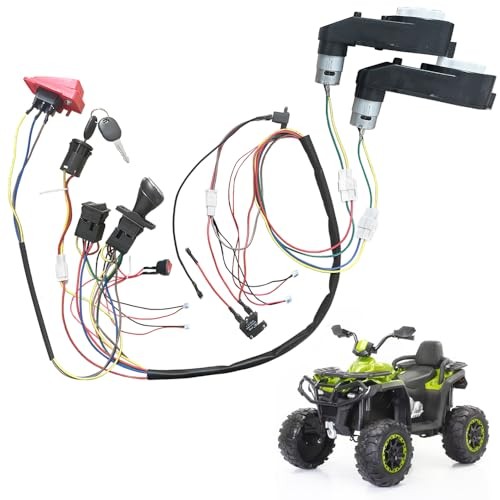 Motor Gearbox Wires Harness Conversion Kit Set for Power Wheels Trax 12V