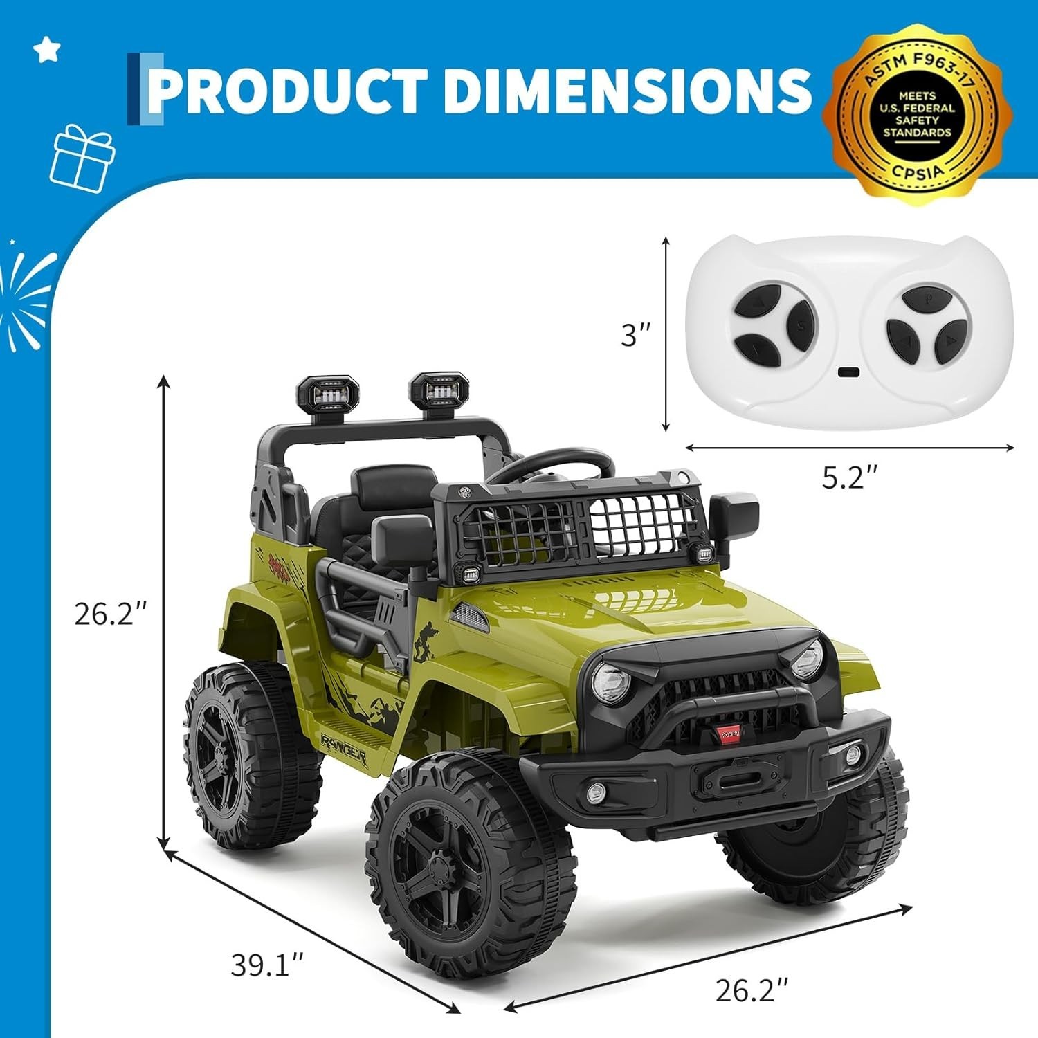 Electric Ride-On Truck Car for Kids with Bluetooth