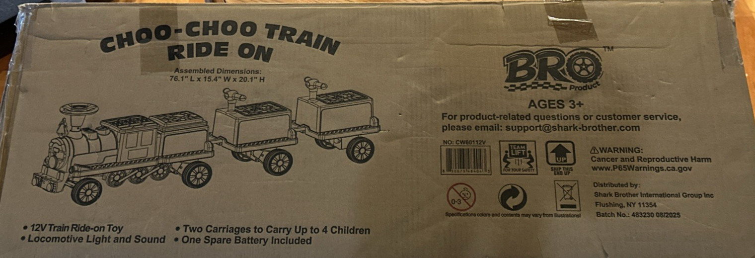 12V Kids Train Ride-On 4 Seats 4 Motors MP3 Player Whistle Headlight Carriages