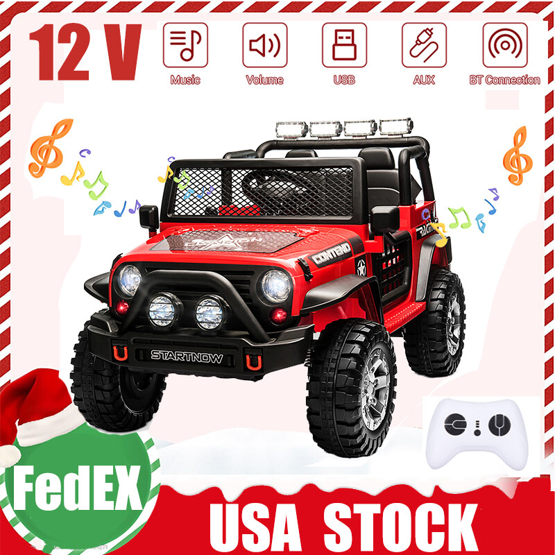 Kids Ride On Car Truck Jeep 12V 2-Seater Electric Vehicle Toy w/Remote Control
