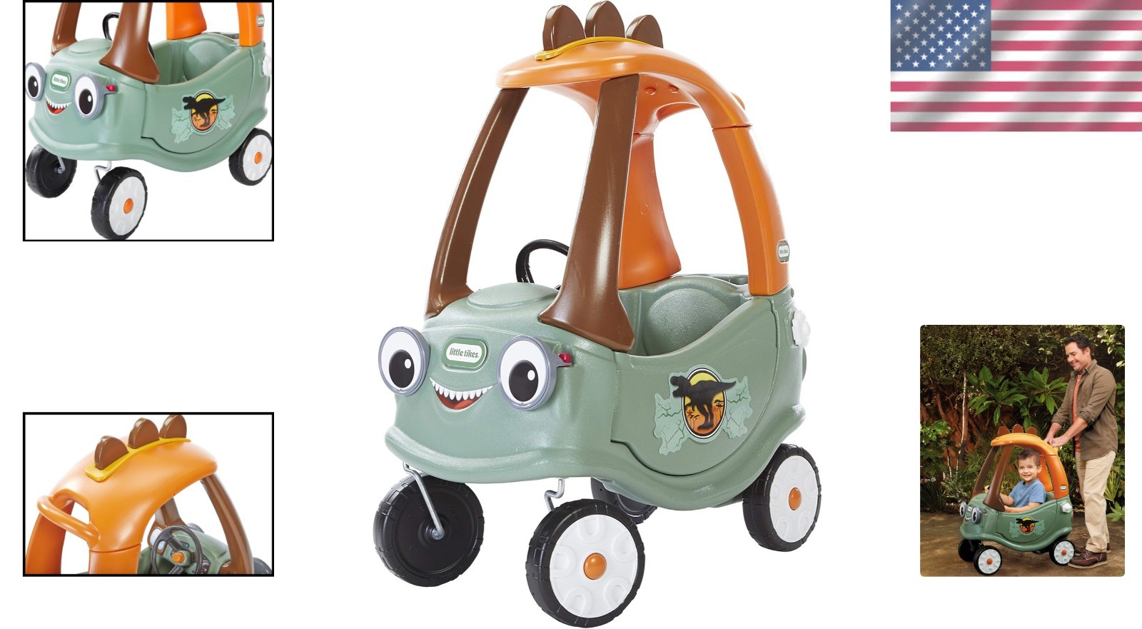T-Rex Cozy Coupe Ride-On Car for Kids, Multicolor – Fun Indoor & Outdoor Play