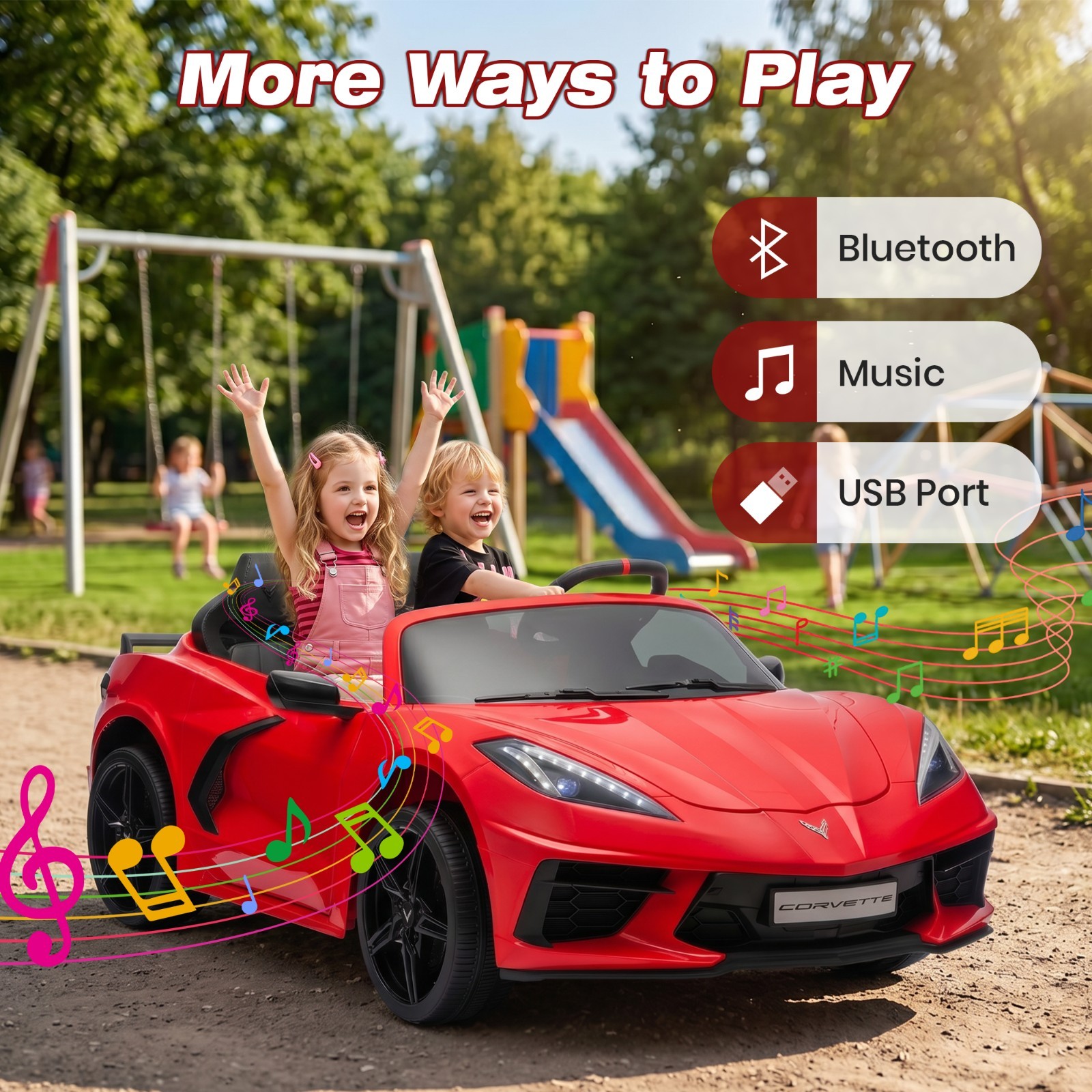 24V 4WD Kids Ride On Car 4 Motors 7AH Battery, LED, MP3, Spring Suspension, Gift