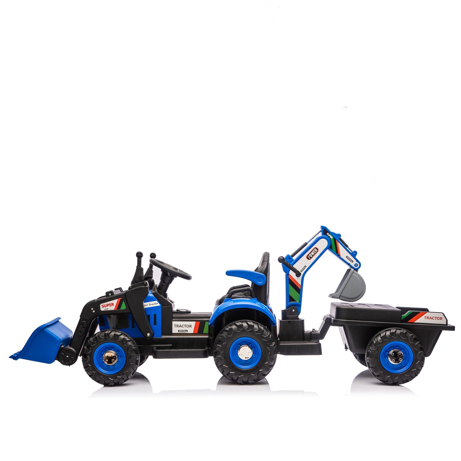 24V Kids Ride-On Tractor w/ 4-in-1 Attachments & Parent Remote Control