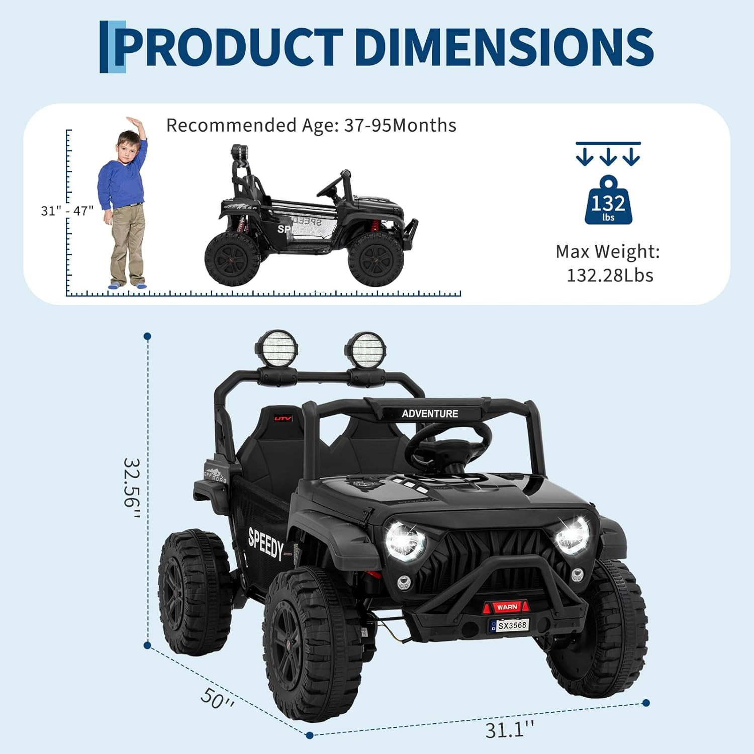 2 Seater Ride on Car for Kids 24V with Remote Control, 24V Ride on Toy,Fast 4.97