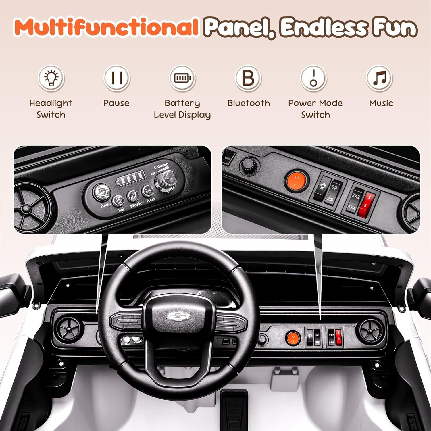 Licensed Chevrolet Colorado ZR2 24V 2-Seater Ride On Car for Kids Electric car