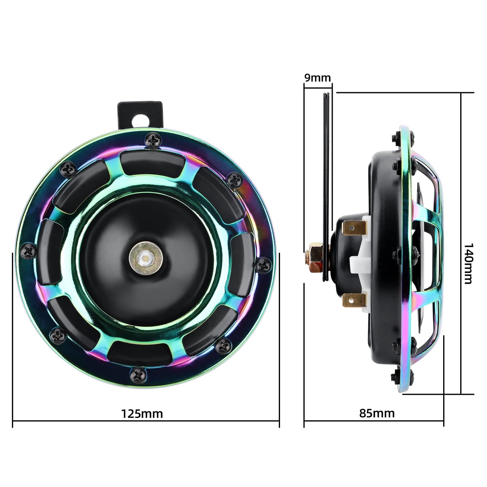 Car Horn 12V Loud Super tone,Waterproof Electric Horn Metal Twin Horn Kit wit…