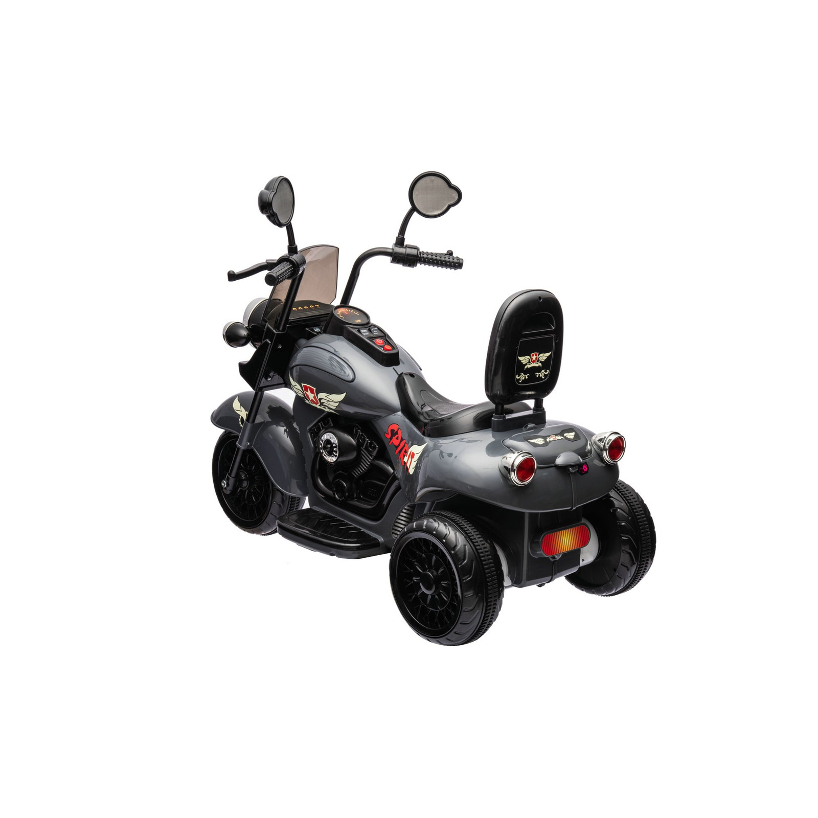 12V Freddo Kids Cruiser Chopper Motorcycle Ride On Toy Car W/ LED Lights Black