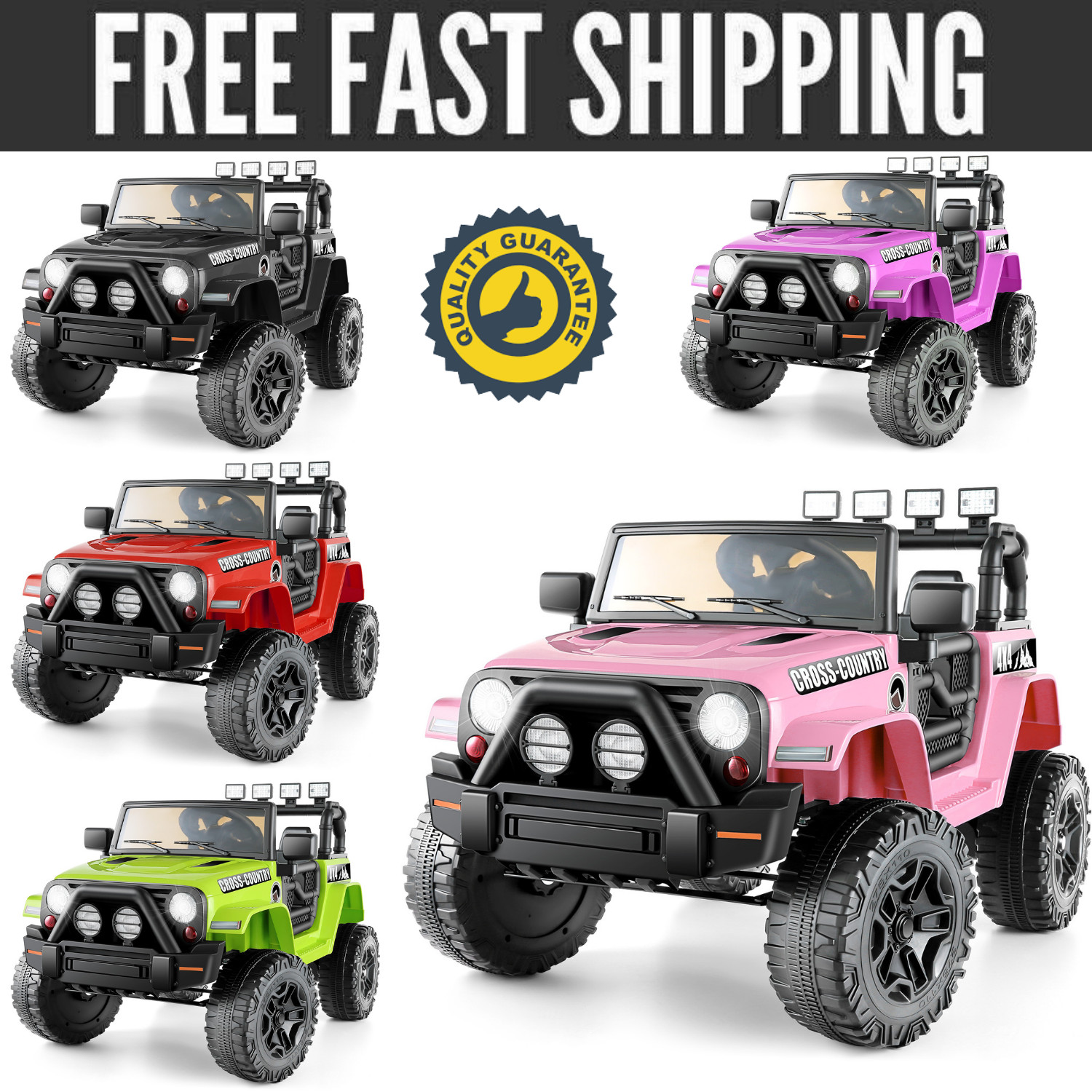 12/24V Large Ride On Truck Kids Electric Car+Parental Remote Control Xmas Gift