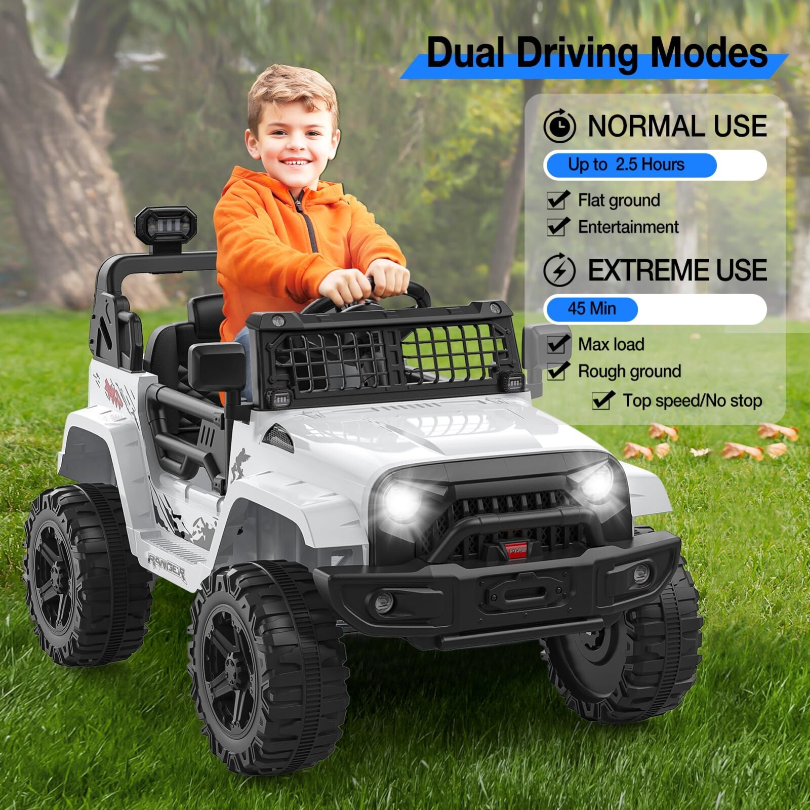 Ride on Truck Car 12V Kids Electric Vehicles W/Parent Remote Control & LED Light