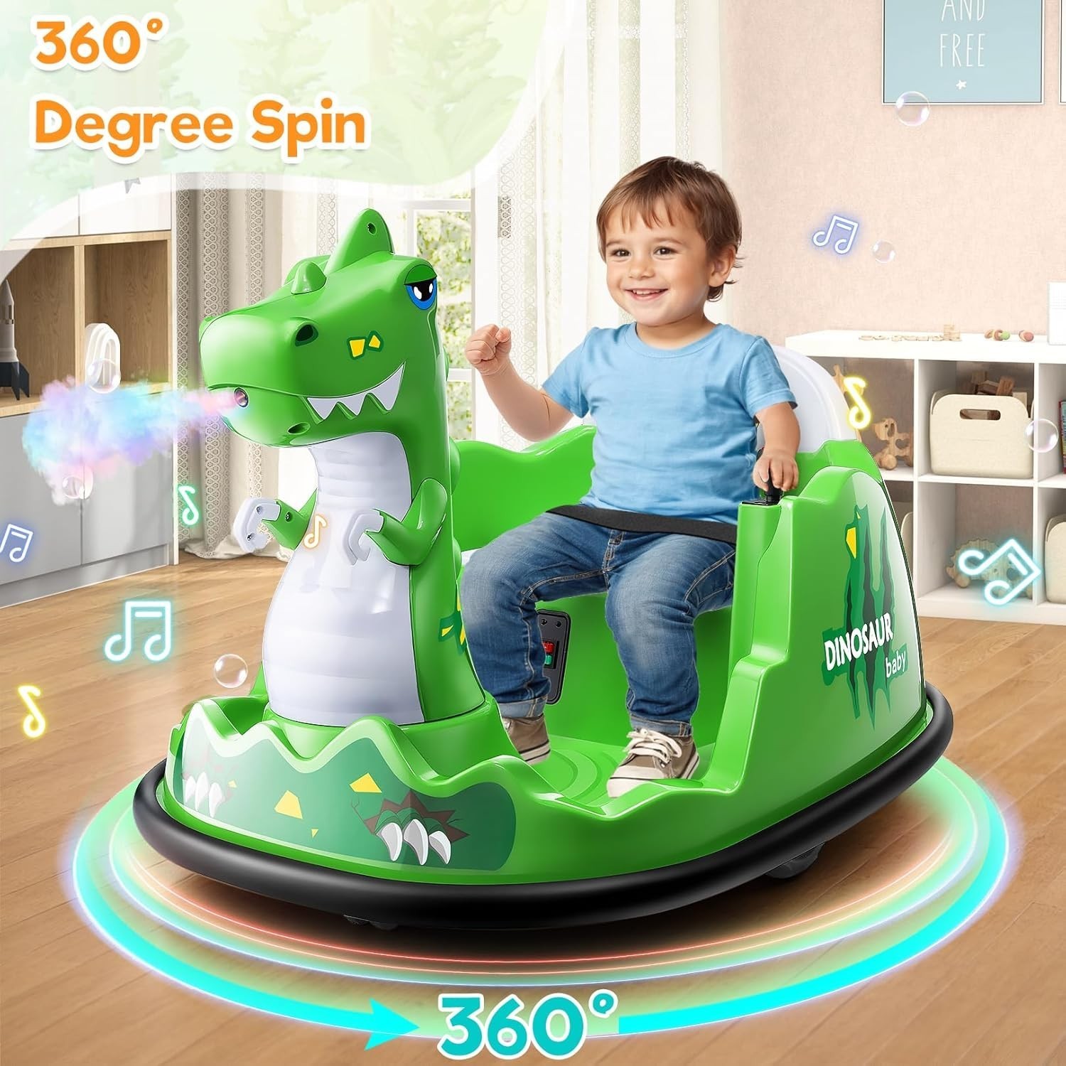 Kids Ride on Car, 12V Bumper Car for Xmas Gift w/ Parent Remote 360 Degree Spin