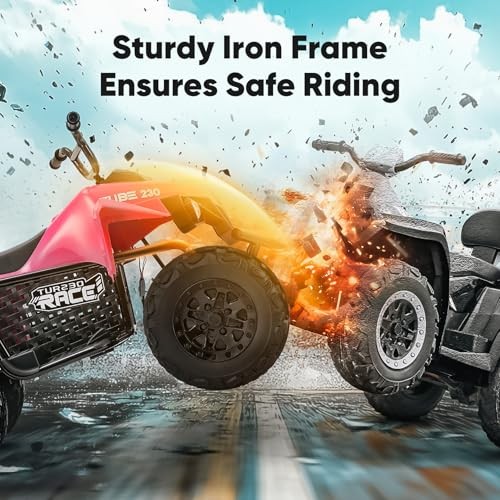 Pink 24V Iron-Frame ATV for Big Kids – 2 Seater – 4WD Heavy-Duty