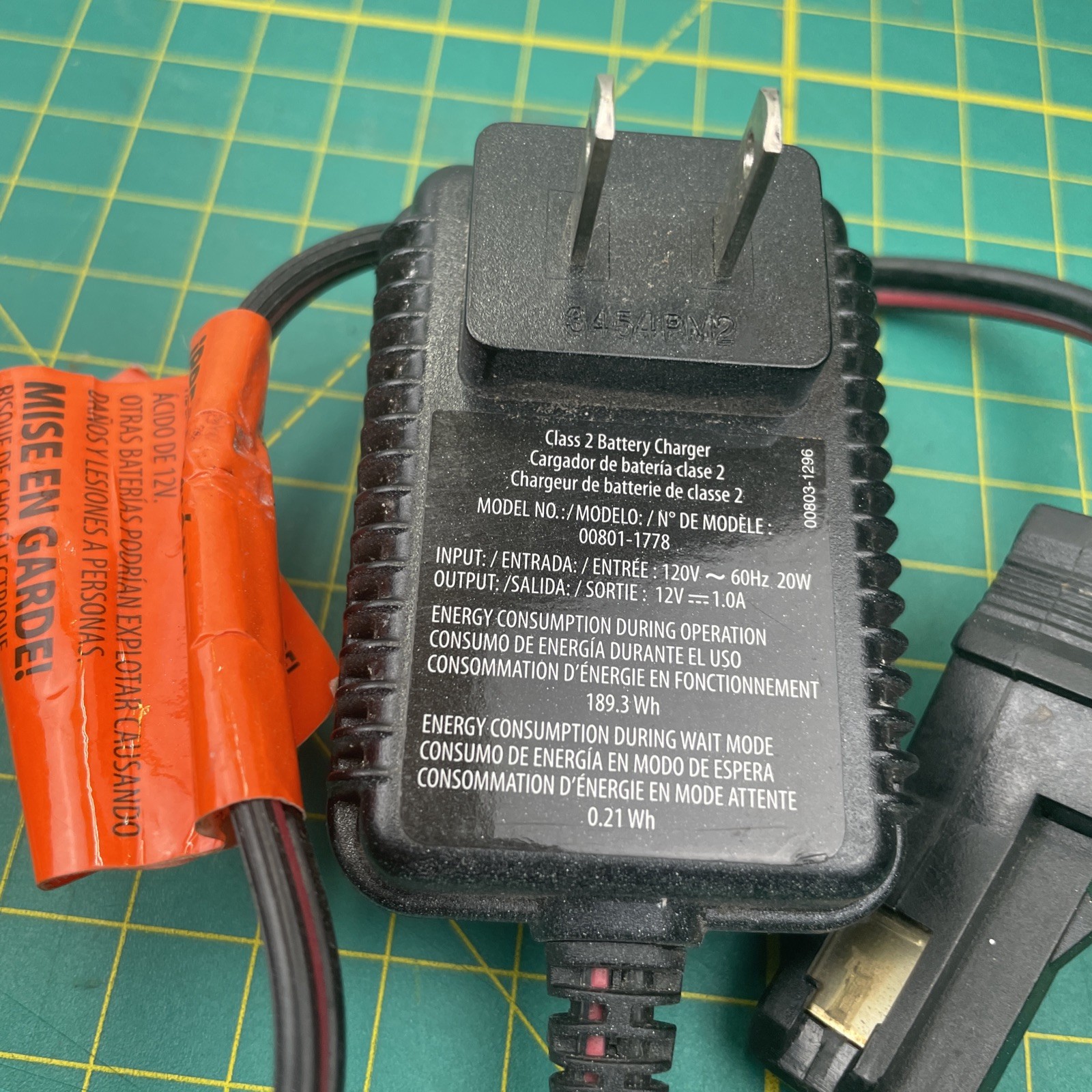 OEM Fisher Price Power Wheels AC/DC Adapter Charger Cord Model 00801-1778