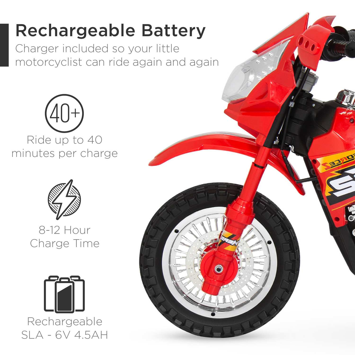 6V Kids Electric Battery Powered Ride on Motorcycle W/ Training Wheels