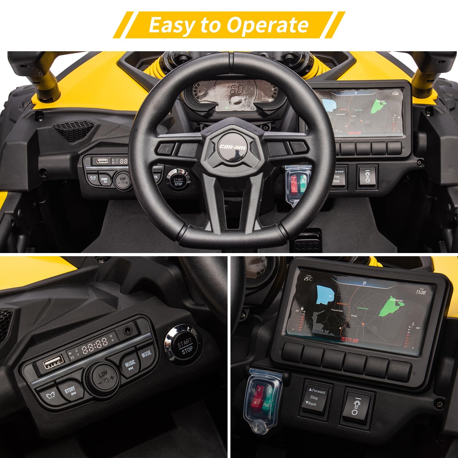 Hetoy 12V 7AH Kids Ride On Car Electric Off-Road UTV Boy Girl Gifts w/ Remote
