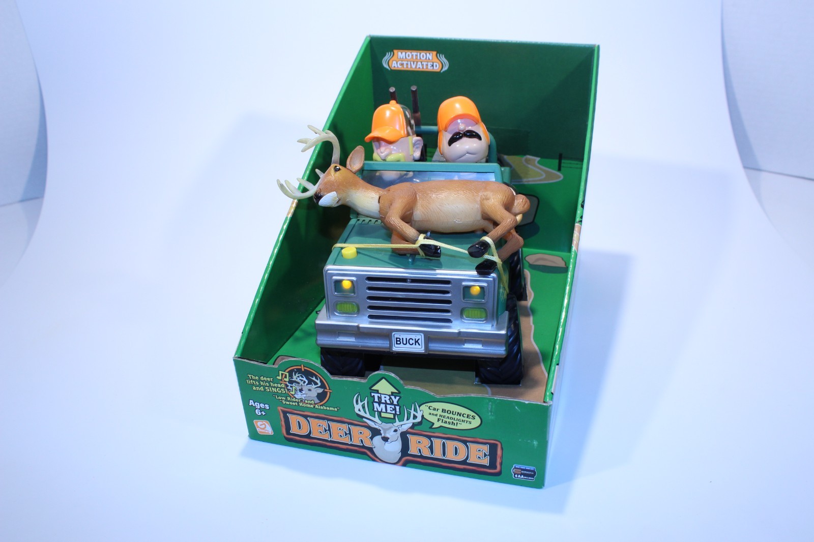 Gemmy Deer Ride Motion Activated Singing Buck Works Except Bouncing New Batt.