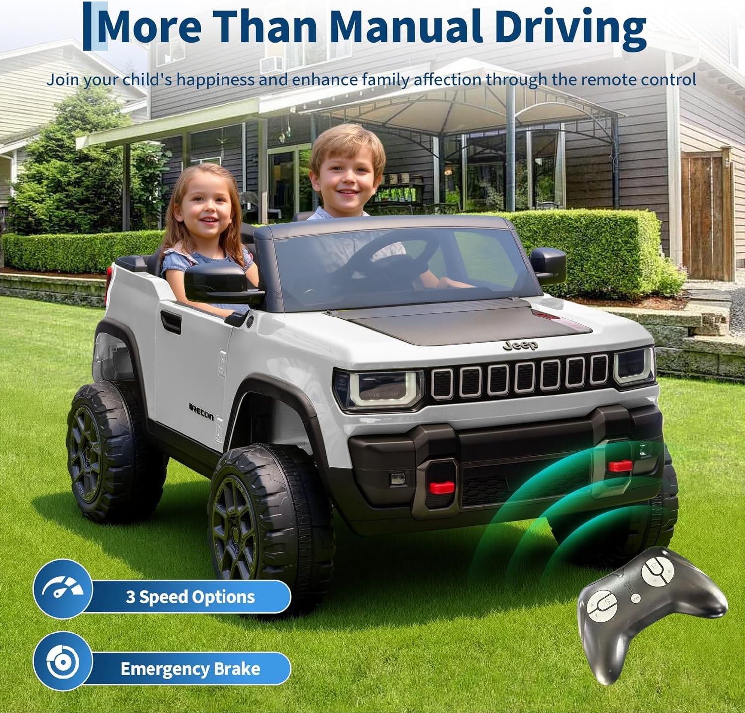 Electric Truck for Kids, 2-Seater Children Ride-on Car, Electric Vehicle for Kid