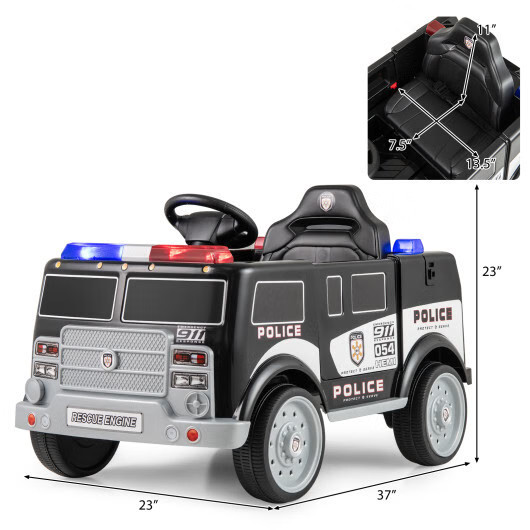 12V Battery Powered Electric Vehicle Ride-On Car w/ 3 Speeds & Megaphone