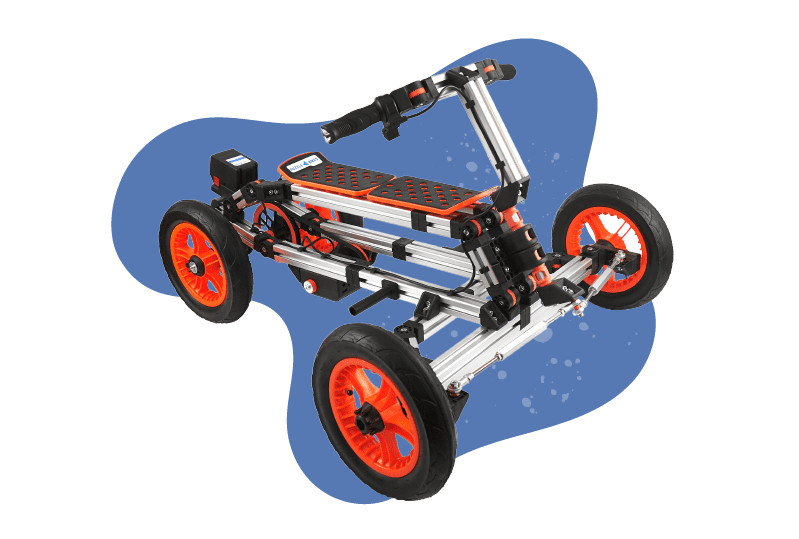 Electric Modular Kids Go Kart Bike 20+ Builds DIY Ride-On Aluminum Kit Ages 4-16