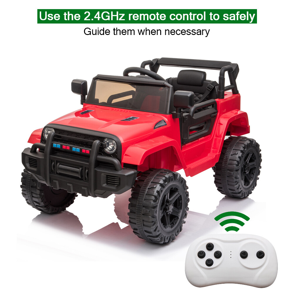Red 12V Ride on Car Battery Powered Electric Toy Truck w/Remote Control for Kids