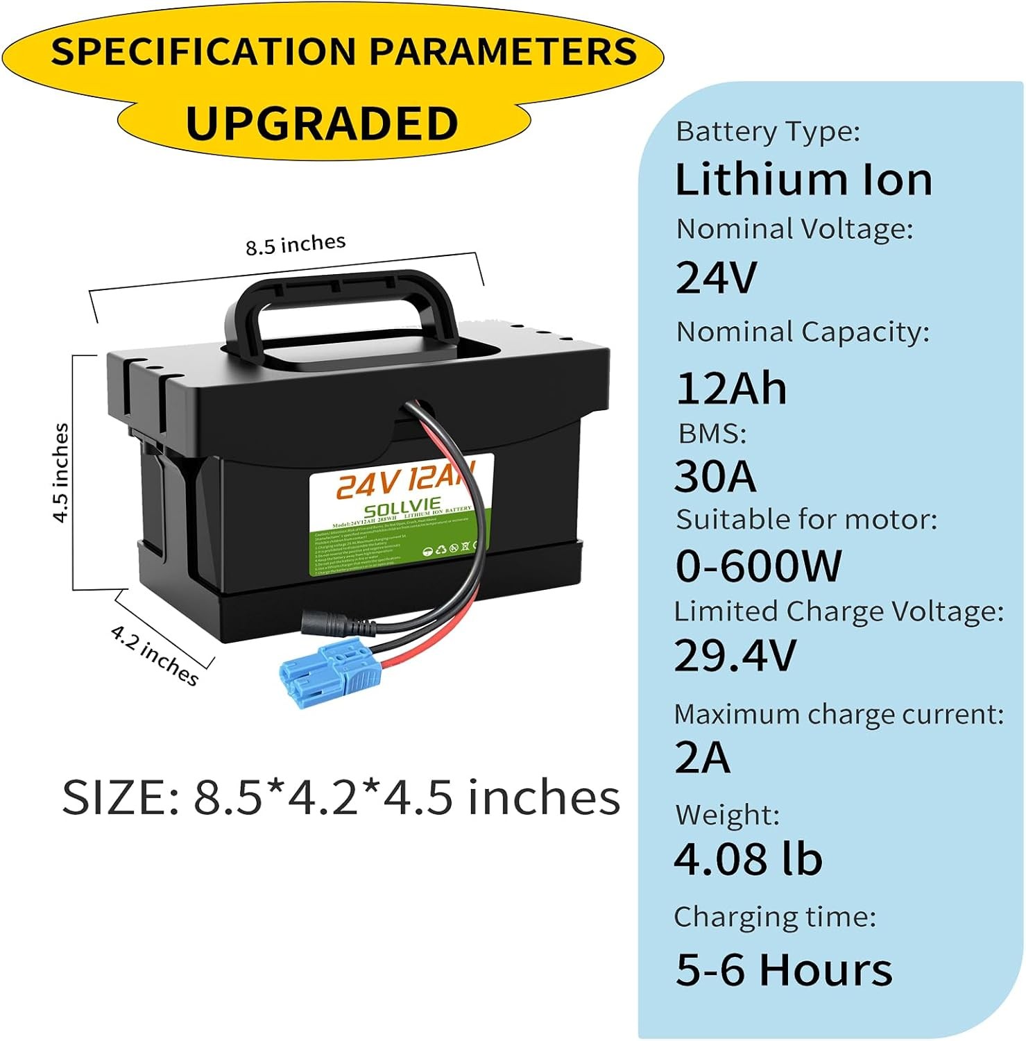 Upgraded 24V 8Ah Lithium Battery For Dynacraft UTV