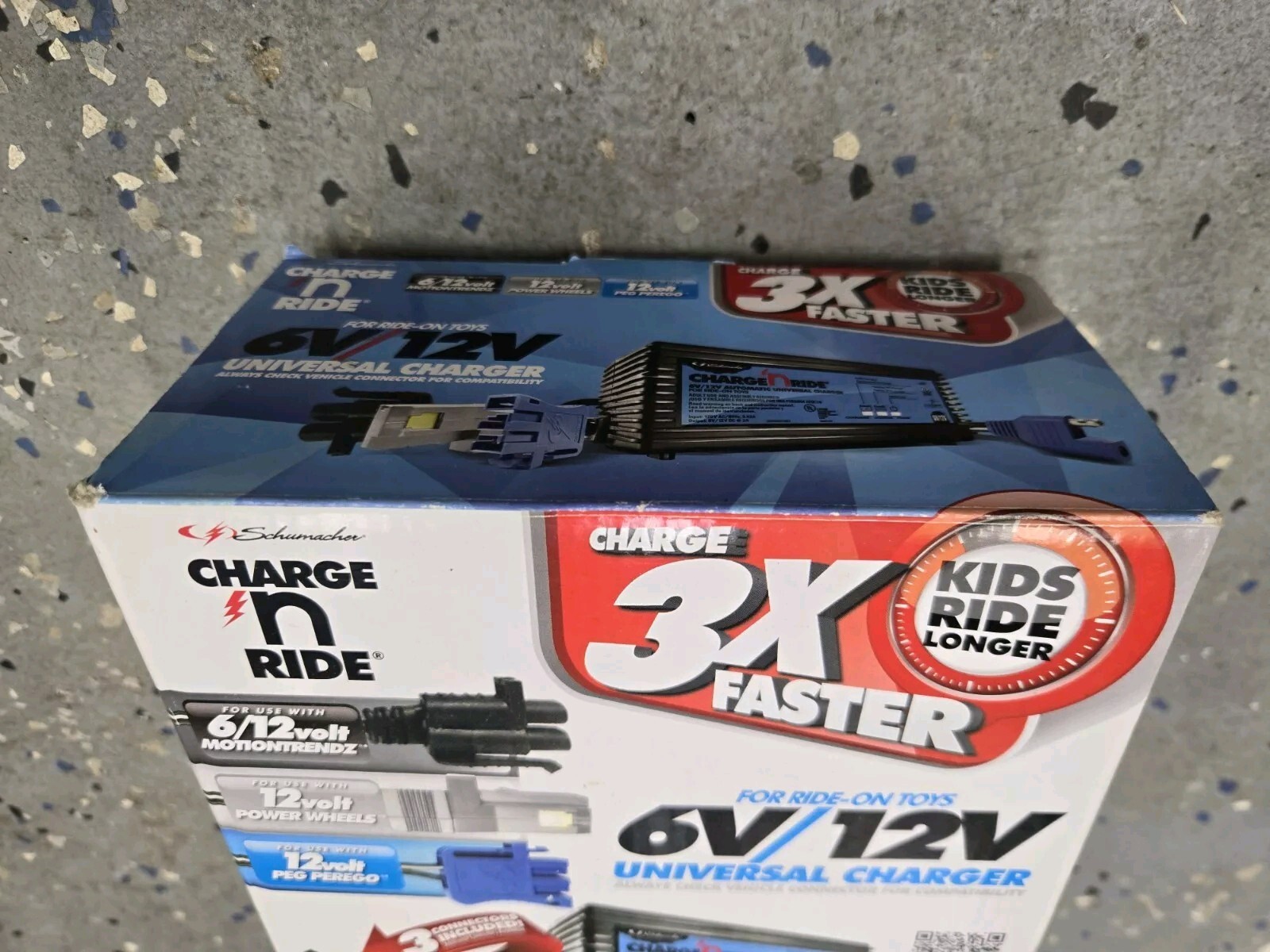 Schumacher Charge N Ride CR1 Universal Charger For Ride On Toys – 3 Connectors