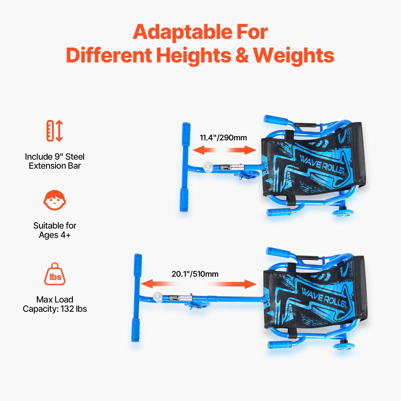Swing Side – to – Side Ride on Scooter, 132 lbs Capacity, Drifting Toy for Ages