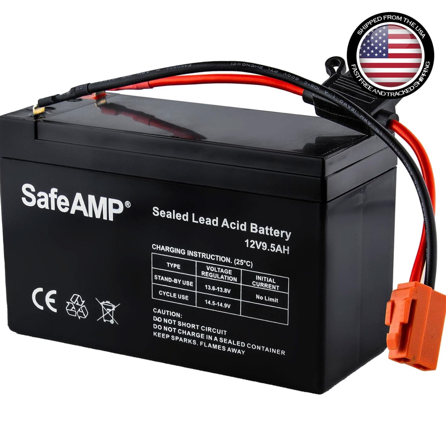 12V 9.5AH Lead Acid Battery Replacement for Ride-On Toys with Red 2-Pin Conne…