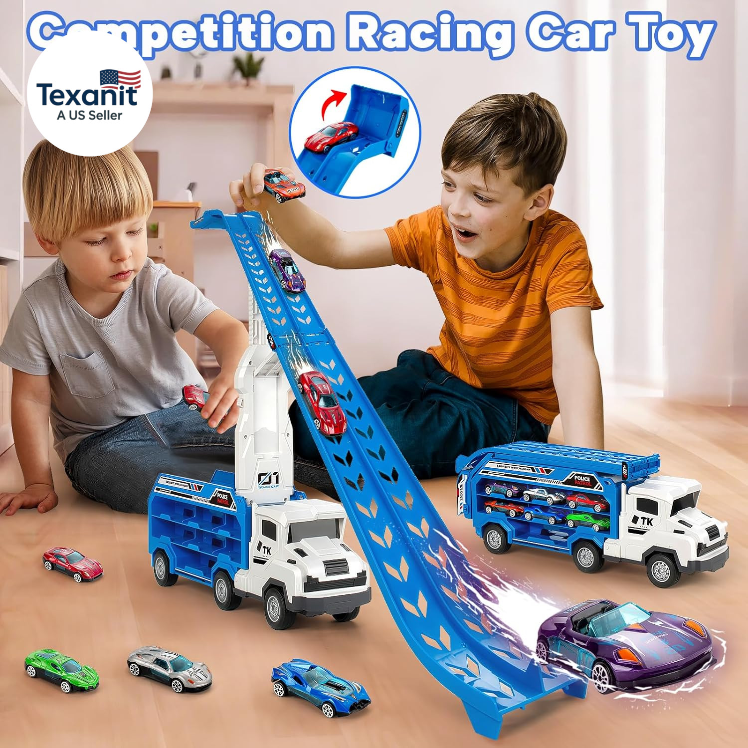 Truck Car Toys for 3, 4, 5, 6 Years Old Boys Girls, 25 in Race Track Truck Toys,