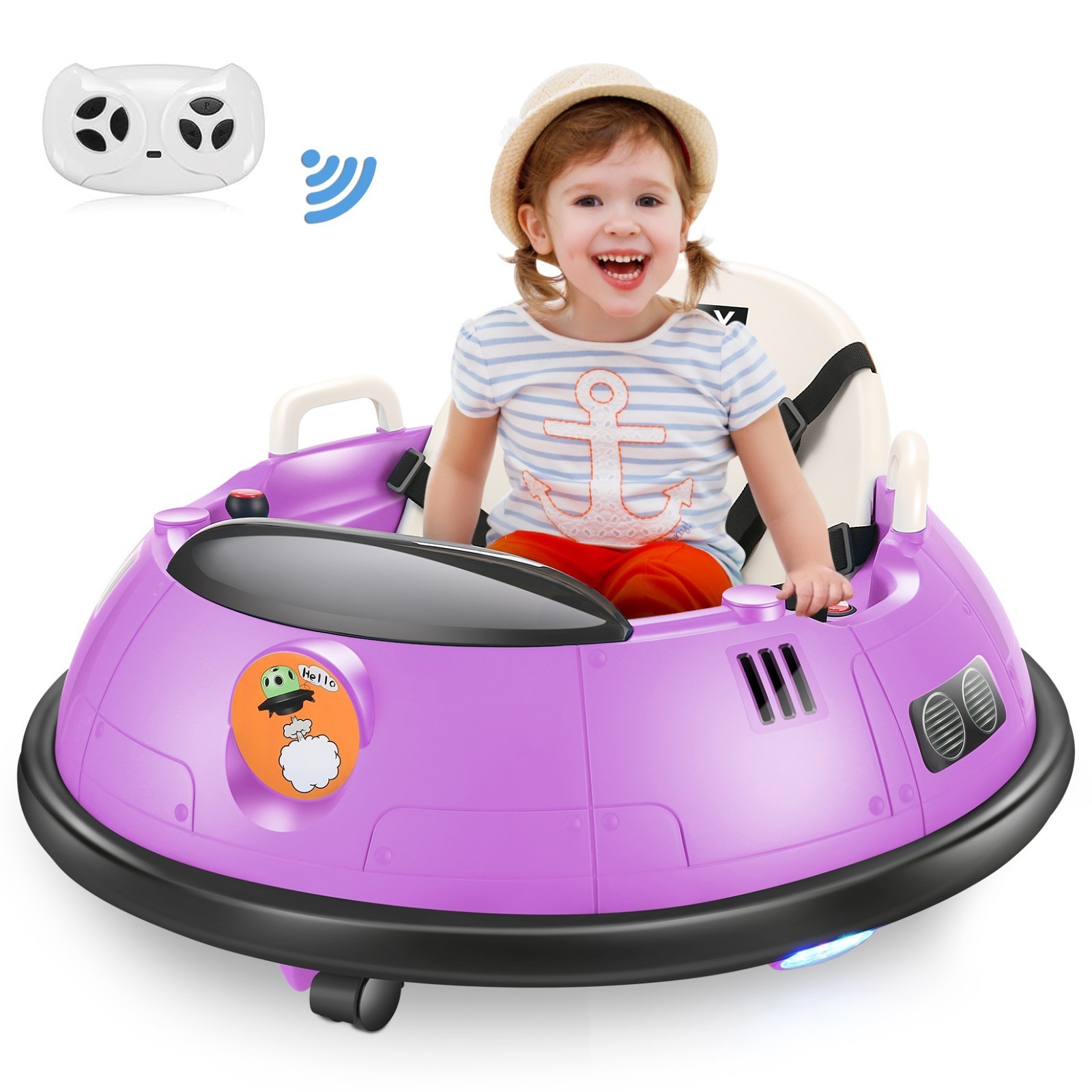 Kids Ride on Car, 12V Bumper Car for Xmas Gift w/ Parent Remote 360 Degree Spin