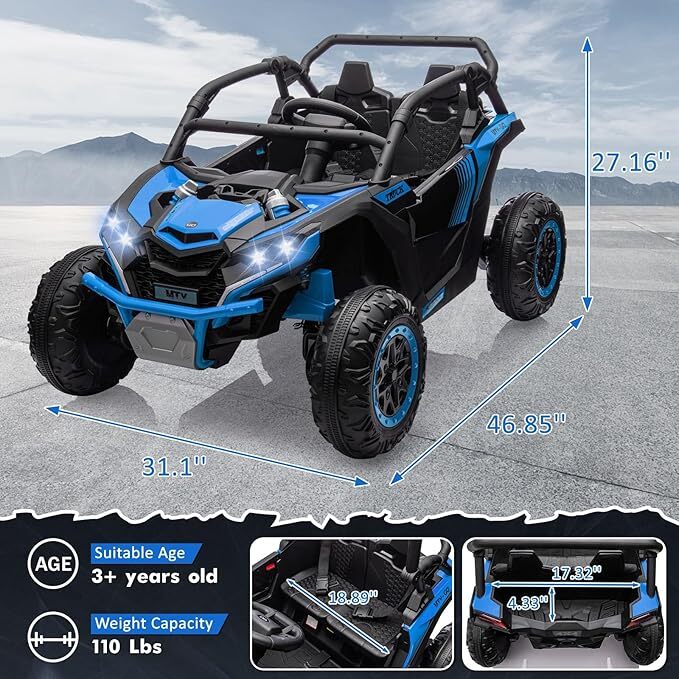 2 Seater Ride on Electric Car 24V Ride on Toys for Big Kids w/Remote Control USA