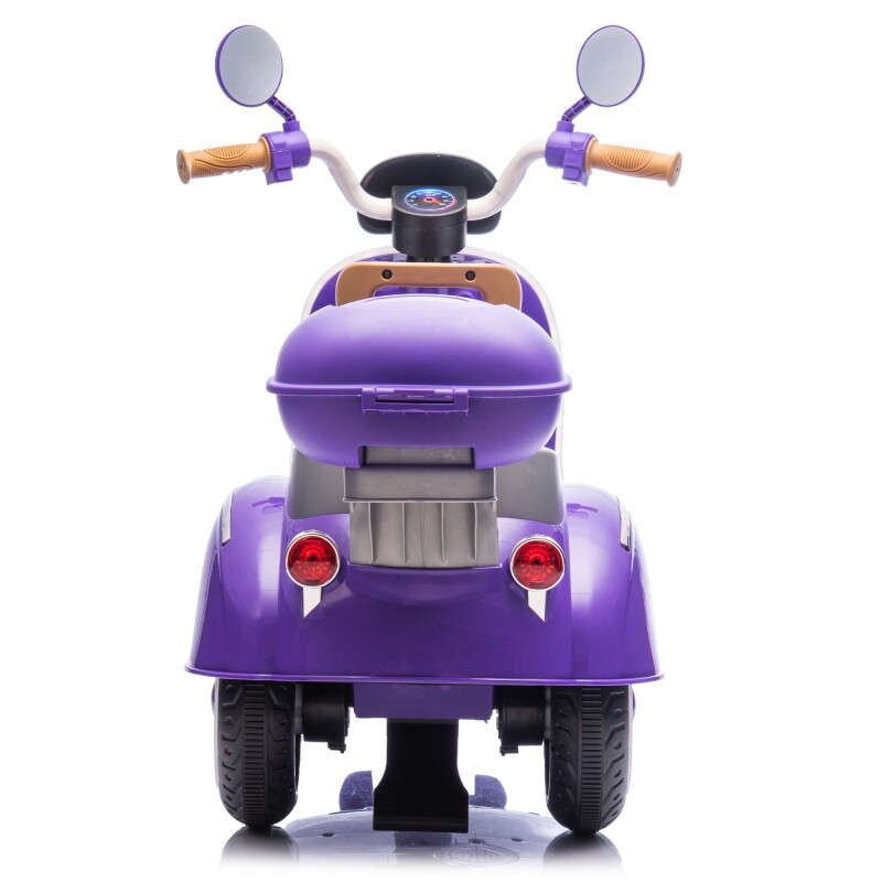 12V Kids Ride On Three-Wheel Electric Motorcycle W/Bluetooth Music For 3-6 Years