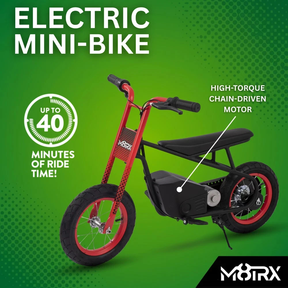 M8TRX Sports Electric Kids Street Cruiser Ride On Bike, Red, 8 MPH FREE SHIPPING