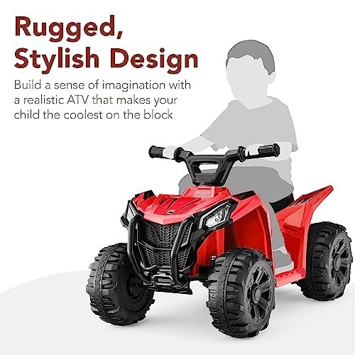 6V Kids Ride On ATV Quad 4-Wheeler Toy Car, 1.8MPH, Treaded Tires, Rubber Handle