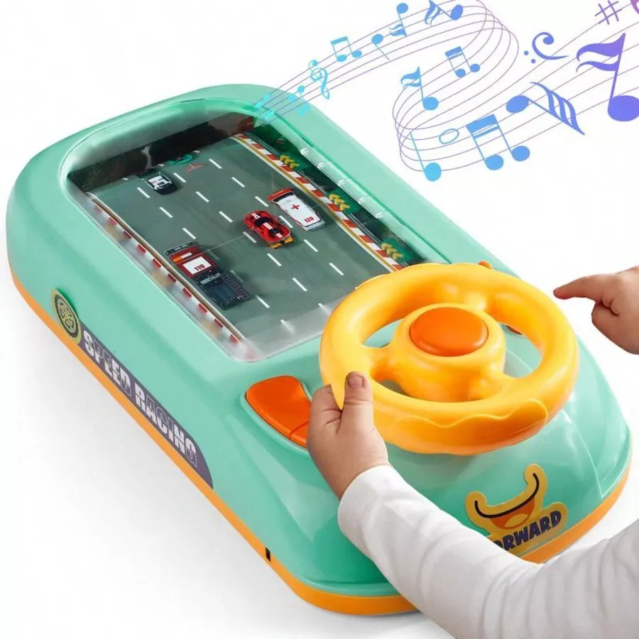 Car Racing Adventure Toy, Musical steering Wheel Racing Car Toy for Kids, Toddle
