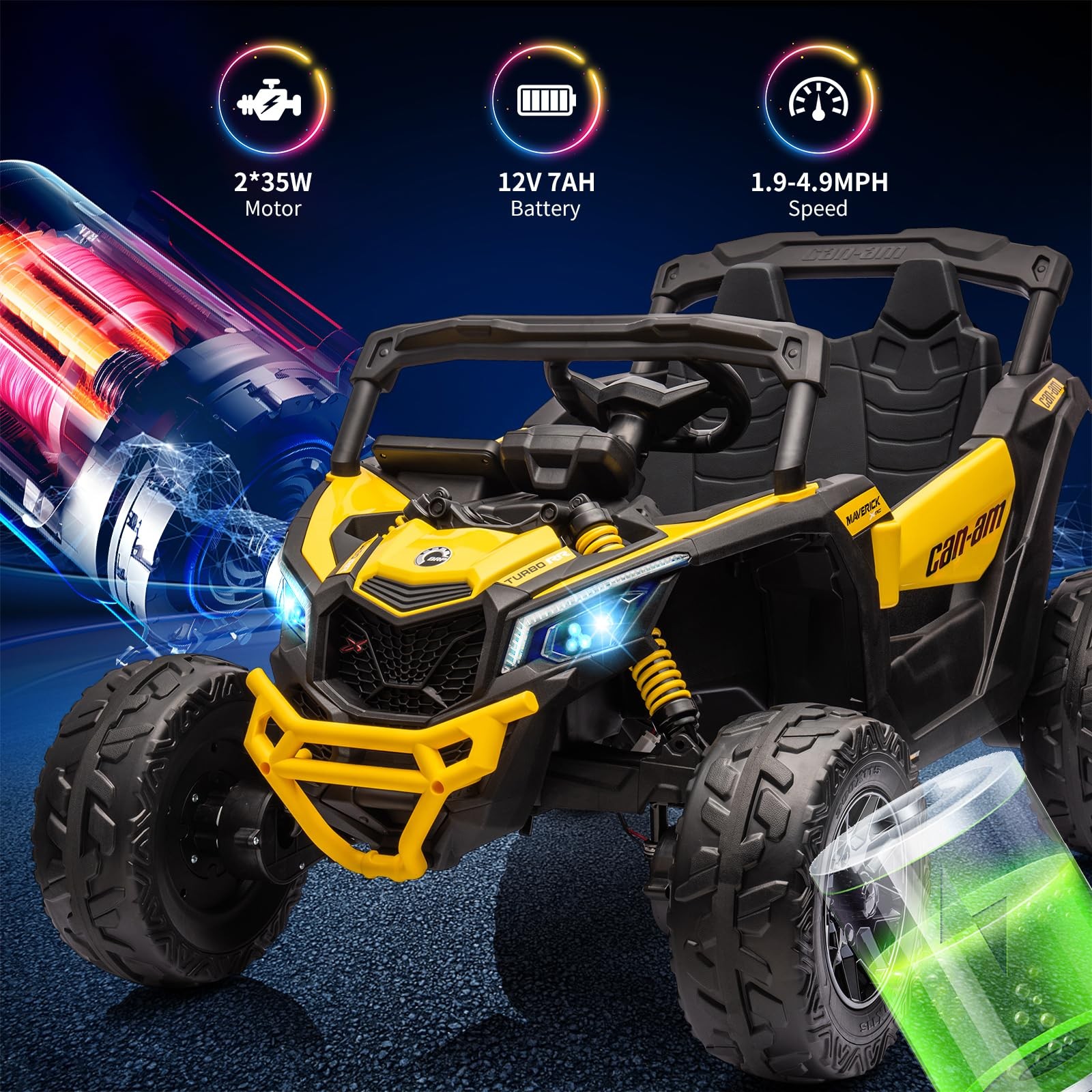 Hetoy 12V 7AH Kids Ride On Car Electric Off-Road UTV Boy Girl Gifts w/ Remote
