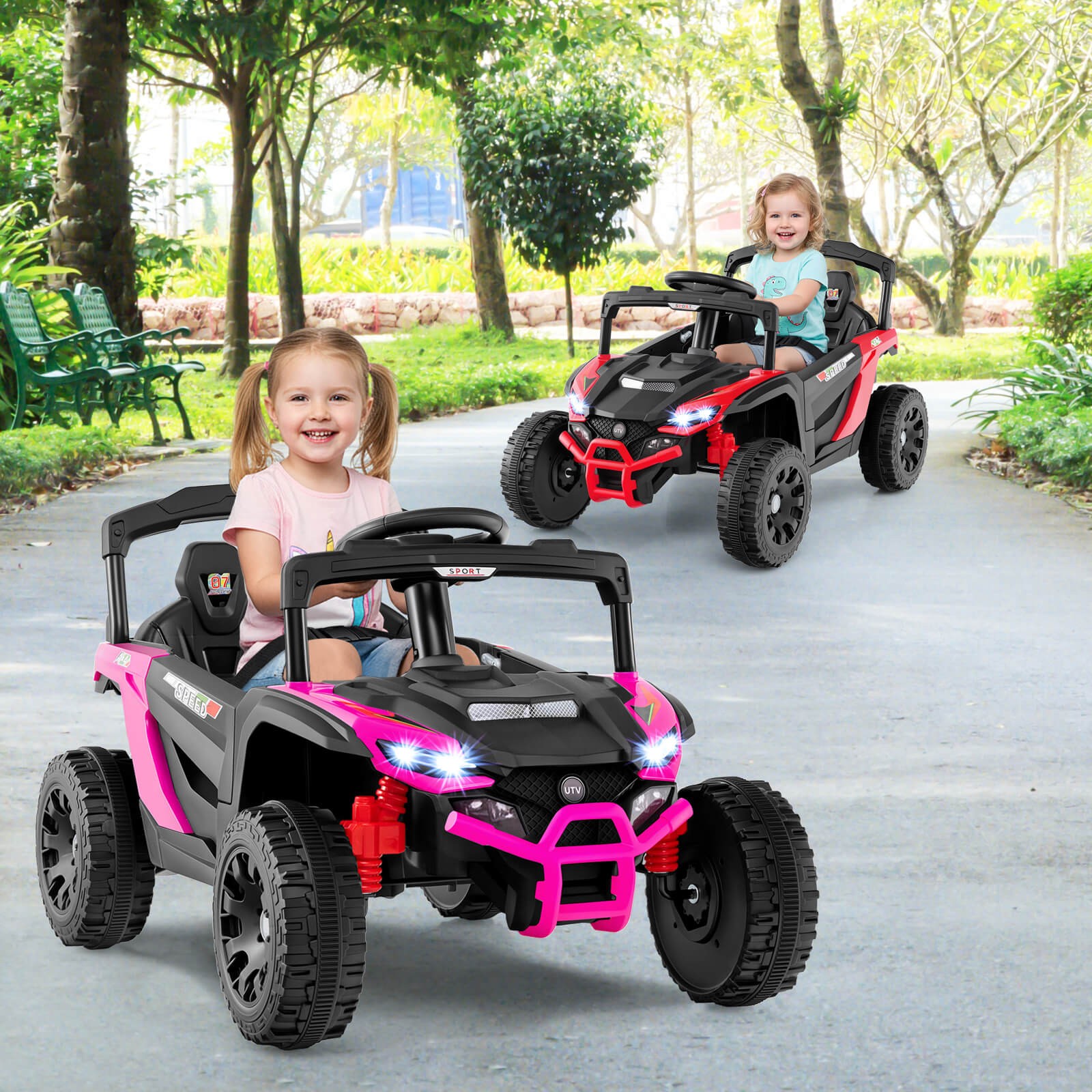 12V Kids Ride On Car Battery Powered Electric Remote Control LED Lights Music