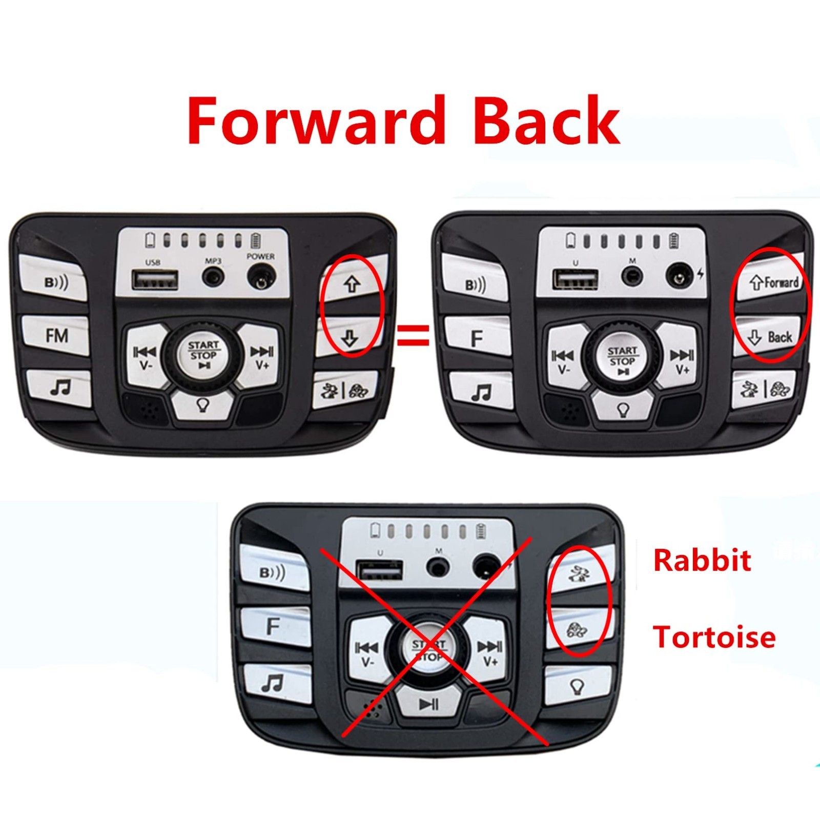 12V Kids Electric Car Control Panel – Multifunctional PCB Replacement Parts, Pow